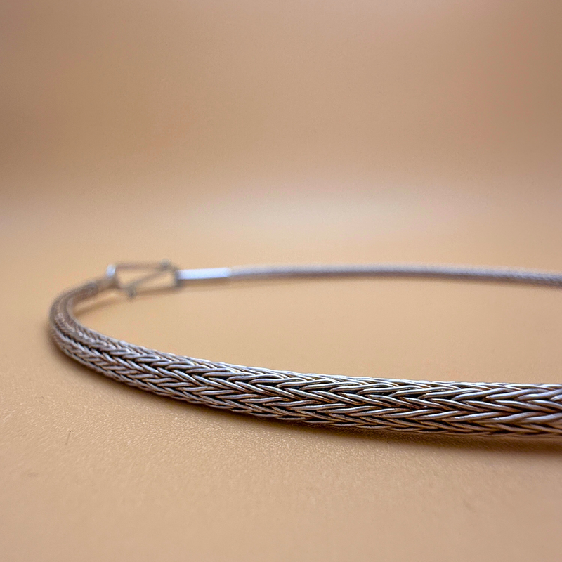 Dobbeltstrikket sølvkæde – 64 cm