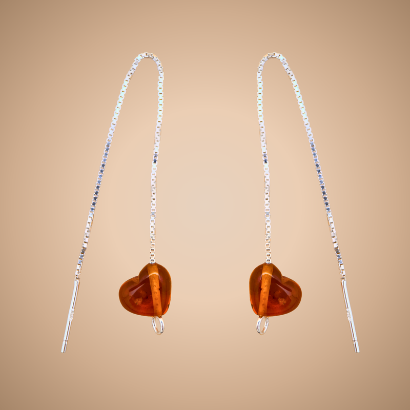 Hjerte pull through øreringe