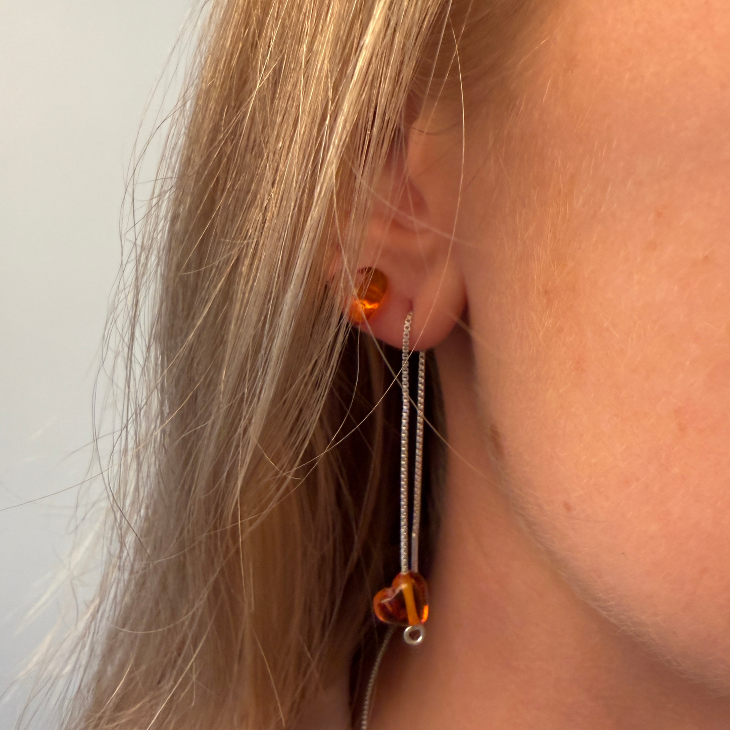 Hjerte pull through øreringe