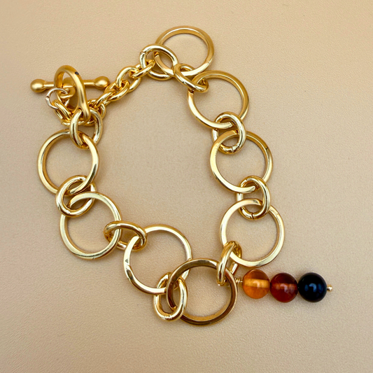 Rowcounter for knitting with amber pendant