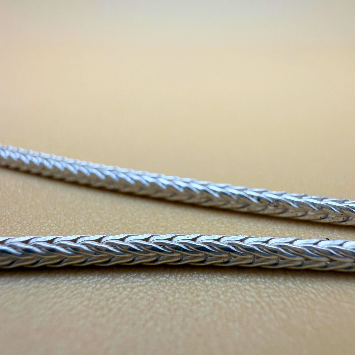 Sølvrævehale kæde – blank