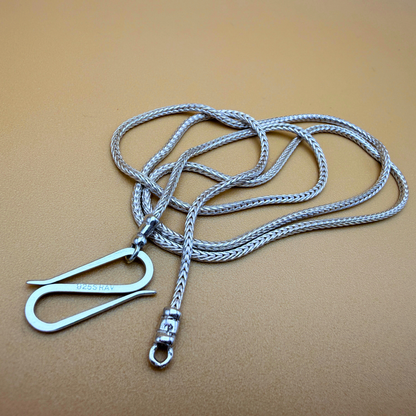 Foxtail necklace silver with S-clasp