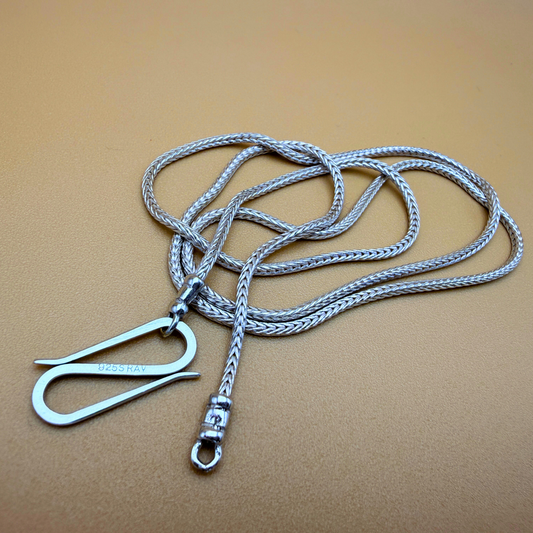 Foxtail necklace silver with S-clasp