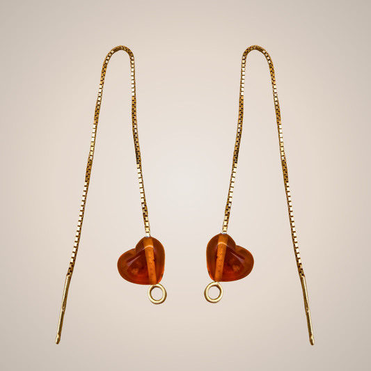 Hjerte pull through øreringe