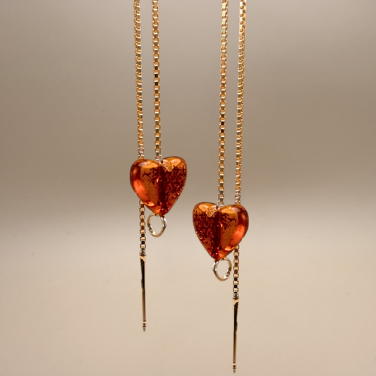 Hjerte pull through øreringe