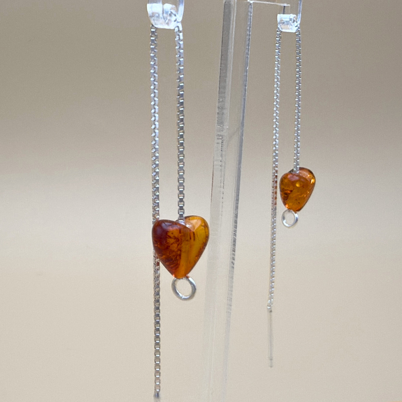 Hjerte pull through øreringe