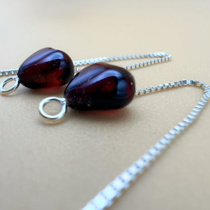 Hjerte pull through øreringe