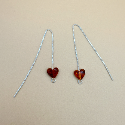Hjerte pull through øreringe