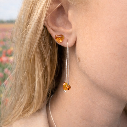 Hjerte pull through øreringe