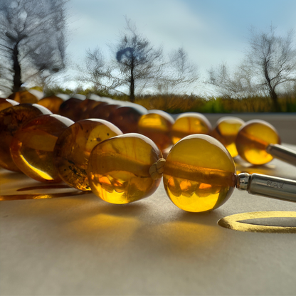 Unik citrus rav halskæde