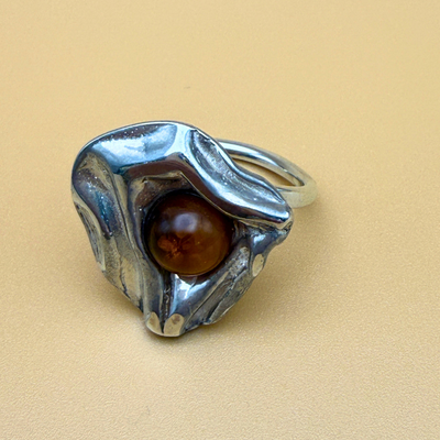 Wave Ring – Nr. 2 – Uklar cognac
