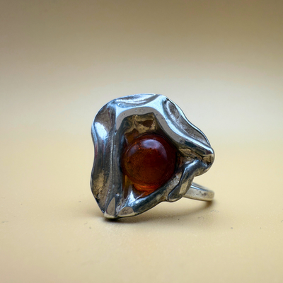 Wave Ring – Nr. 2 – Lys cognac