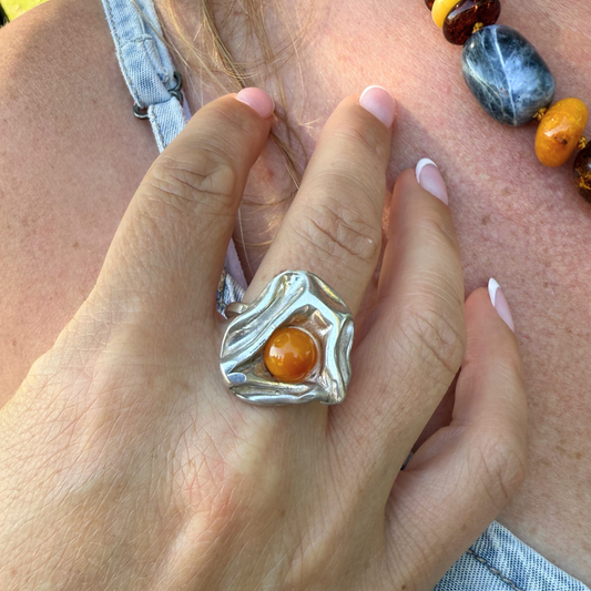 Wave Ring – No. 2 – Antik mælk