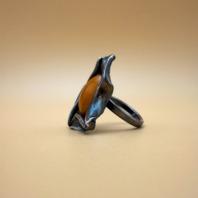 Bølge Ring – Nr. 1 – Mælkeagtig Rav
